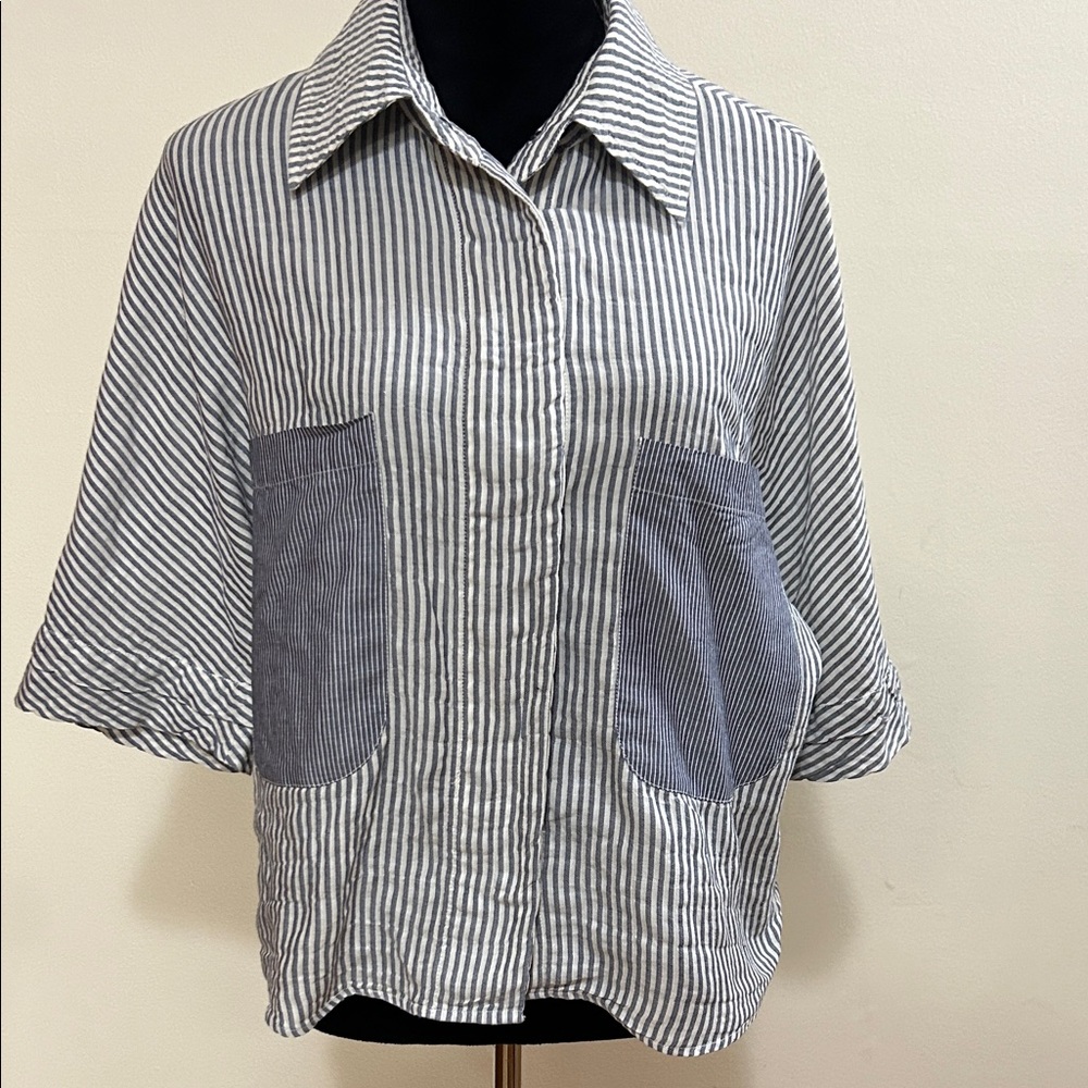 rag & bone Striped Button Down Shirt - Black and White ( 1139 )